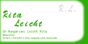 rita leicht business card